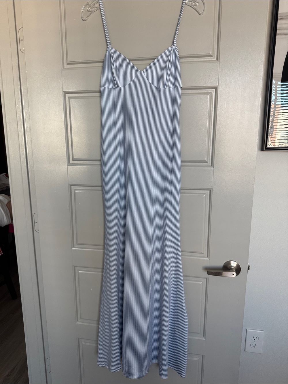 NWOT Light Blue Striped Slip Dress, S